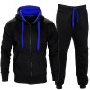 Trening Barbati Fleece 2 Piese Bumbac Poliester S-3XL 12 Culori Hanorac Gluga Pantaloni Buzunare
