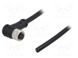 Conector M8 mamă PIN 3 unghi 90&deg; cu manşon cablu DEGSON ELECTRONICS