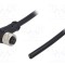 Conector M8 mamă PIN 3 unghi 90&deg; cu manşon cablu DEGSON ELECTRONICS