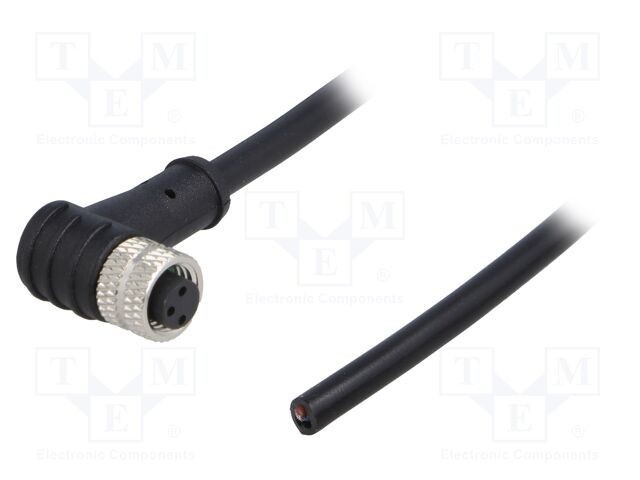 Conector M8 mamă PIN 3 unghi 90&deg; cu manşon cablu DEGSON ELECTRONICS