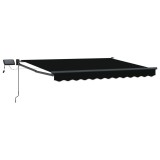 vidaXL Marchiză retractabilă manuală cu led-uri Negru 3 x 2,5 m 3419429