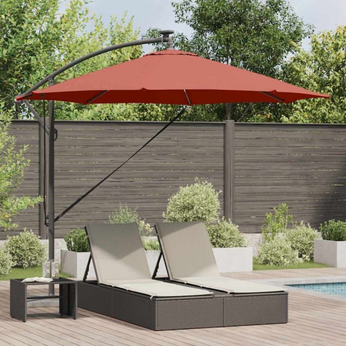 vidaXL Parasol banana cu brațe Terracota 294 x 294 x 248 cm 42003390