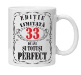 Cana alba personalizata &quot;editie limitata&quot;, 33 ani, INOVATIX&reg;. 330ml, Oem