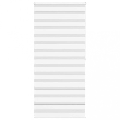 vidaXL Jaluzea tip zebra alb lățime țesătură 110,9 cm poliester foto
