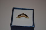 Inel Aur 18K Galben Alb Diamant 0.20ct Briliant VS1-VS2 G-H Solitaire Logodna M51.5 (Ajustabil)