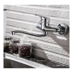 Baterie Bucatarie cu Pipa Rotativa, Aliaj, Crom