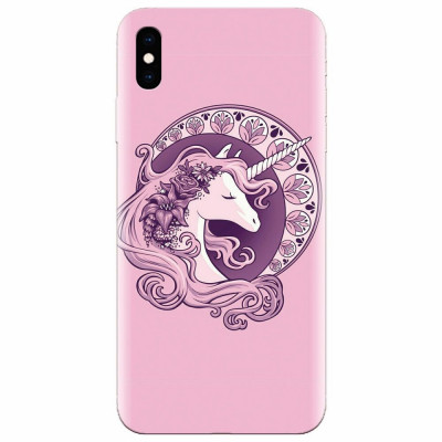 Husa silicon pentru Apple Iphone XS, Purple Unicorn foto