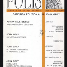 Gandirea politica a lui John Gray, revista Polis 3/ 2000 ed. Adrian-Paul Iliescu