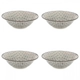 Set boluri, 4 piese, 1.65 L, Portelan, Negru