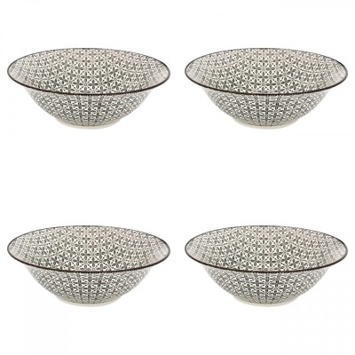 Set boluri, 4 piese, 1.65 L, Portelan, Negru foto