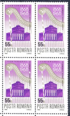 1968 LP682 Centenarul Filarmonicii George Enescu bloc de 4 foto