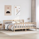 VidaXL Cadru de pat fără saltea, 200x200 cm, lemn masiv pin
