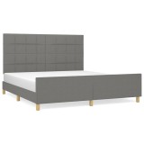 Cumpara ieftin Cadru de pat fara saltea, gri inchis, 180x200 cm, textil