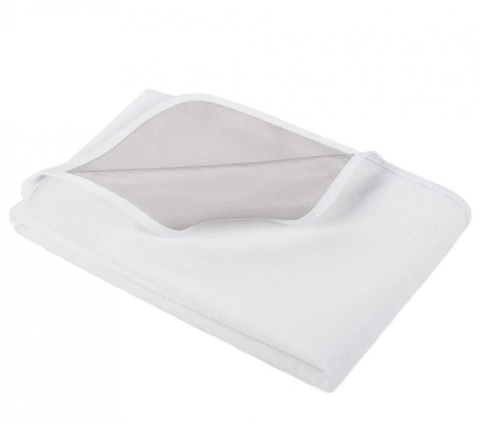 Husa de pat din frotir peliculizat cu elastic, Iry, Alb - 90 x 200 cm