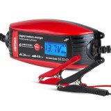 Redresor digital incarcator acumulator 6V 12V 2A 4A microprocesor IP65 pentru baterii plumb-acid MF Ca/Ca AGM gel, 6 moduri, afisaj iluminat, AMiO