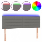 Cumpara ieftin Tablie de pat cu LED, gri inchis, 144x5x78/88 cm, textil