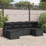 Cumpara ieftin Set de canapele pentru grădină 6 pcs Negru Rattan poli