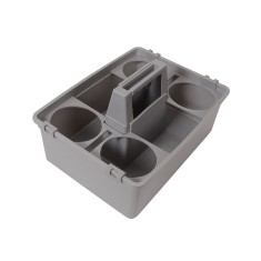 Organizati-va produsele de curatenie cu suportul DreamRamp! Include 4 sticle si spatii pentru accesorii. Durabil, eficient, perfect pentru orice casa.