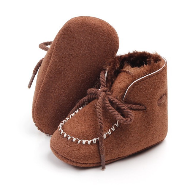 Ghetute imblanite cu siret - Maro inchis (Marime Disponibila: 6-9 luni (Marimea