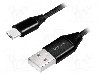 Cablu USB A mufa, USB C mufa, USB 2.0, lungime 1m, negru, LOGILINK - CU0140 foto