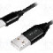 Cablu USB A mufa, USB C mufa, USB 2.0, lungime 1m, negru, LOGILINK - CU0140