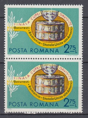 ROMANIA 1972 LP 809 FINALA CUPEI DAVIS PERECHE MNH foto