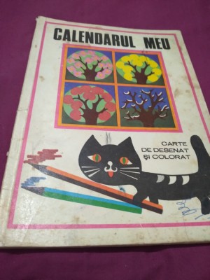 CALENDARUL MEU CARTE DE DESENAT SI COLORAT 1975 FORMAT MARE foto