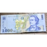 BNKRO05 Bancnota veche 1000 lei 1998 Mihai Eminescu hirtie Romania una mie lei circulata bani vechi colectie numismatica