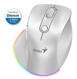 MOUSE Genius, Ergo 9000S, PC sau NB, wireless, BT+2.4GHz, optic, 2400 dpi, butoane/scroll 6/1, , alb sidefat, &quot;31030039400&quot; (timbru verde 0.18 lei)