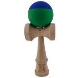 Jucarie Kendama X Originala, Profesionala, Cyrax, din Lemn, Rubber Grip, 18 cm, Albastru/Verde