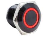Comutator anti-vandalism, SPST-NO, IP65, LED, panou &Oslash;16 mm
