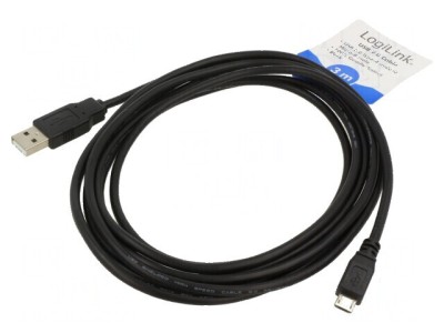Cablu USB 2.0 A la micro B 3m negru foto