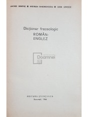 Andrei Bantas - Dictionar frazeologic roman-englez (Editia: 1966) foto