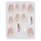 Set Unghii False, Design Preglued Nails, Almond, Nude Albe cu Glitter, 12 Bucăți