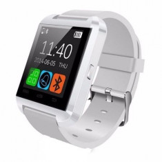 Ceas smartwatch OEM-U8, Functie telefon, SMS, Bluetooth, Pedometru, Barometru, Calendar, Model Alb foto