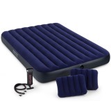 Saltea gonflabila+pompa manuala Intex Queen Dura Beam, 203x152x25 cm Household NewTrend
