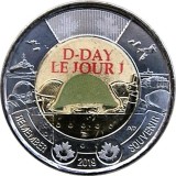 Canada 2 Dolari 2018 - 75 ani D-Day - colorata, KM-2764.2 UNC !!!, America de Nord