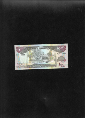 Rar! Somaliland 100 shillings 1996 seria018396 unc foto