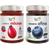 Pachet Pasta de Macese fara Zahar 360g + Dulceata de Afine fara Zahar 360g