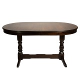 Masa living extensibila Euro 2, lemn masiv, blat MDF furniruit, 12 persoane, 155 192.5 230x97x76 cm, wenge