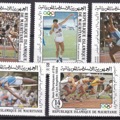 Mauritania 1984 sport Olimpiada MI 821-825 MNH ww100