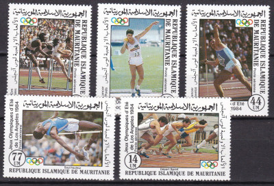 Mauritania 1984 sport Olimpiada MI 821-825 MNH ww100 foto