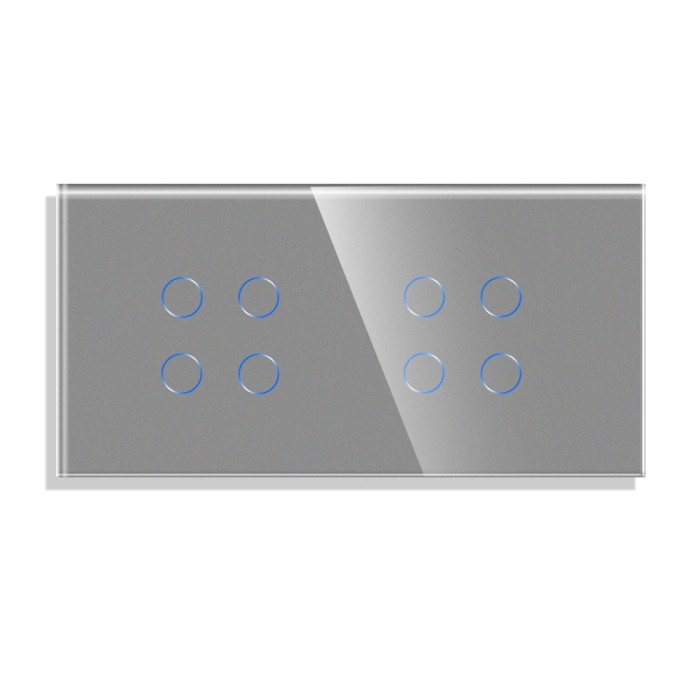 Panou Intrerupator Cvadruplu + Cvadruplu cu Touch din Sticla LUXION SmartElectro IntelligentHouse