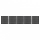 Set de panouri de gard ,WPC , 872x186 cm, negru GartenMobel Dekor, vidaXL