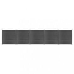 Gossi set de panouri de gard ,wpc , 872x186 cm, negru