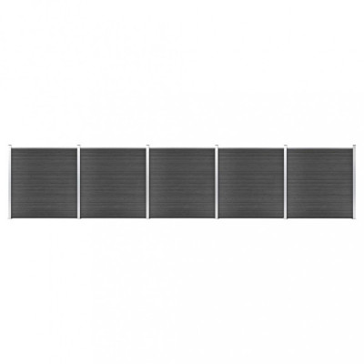 vidaXL Set de panouri de gard ,WPC , 872x186 cm, negru foto
