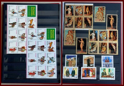 Clasor 309 timbre straine nestampilate + 11 colite, blocuri multiple, MNH foto