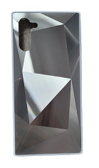 Husa silicon si acril cu textura diamant Samsung Galaxy Note 10 , Argintiu foto