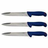 Set 3 Cutite Injunghiat IdeallStore Chef&#039;s Blade, Otel Inoxidabil, 32cm, Albastru
