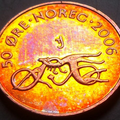 Moneda 50 ORE - NORVEGIA, anul 2006 * cod 3636 = UNC - patina frumoasa